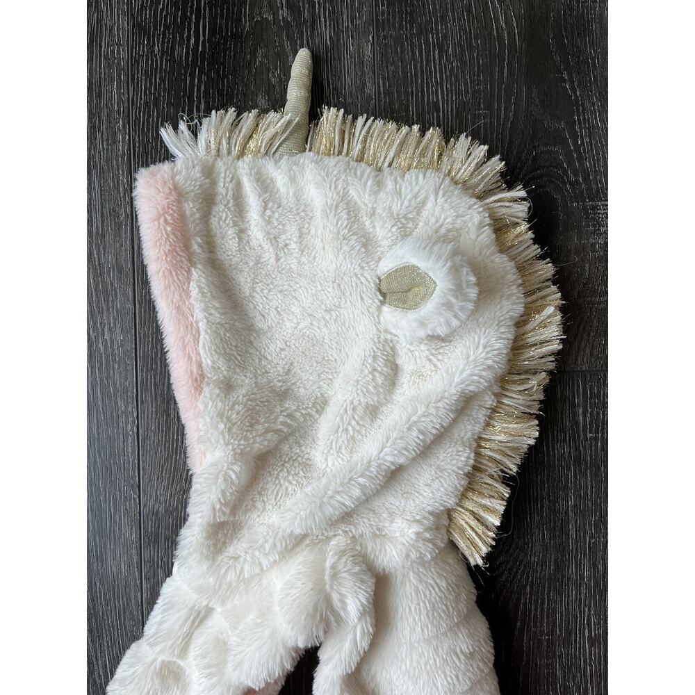 Mud Pie Unicorn Faux Fur Vest Cream White/Pink/Gold Size 4-5Y, Halloween Costume